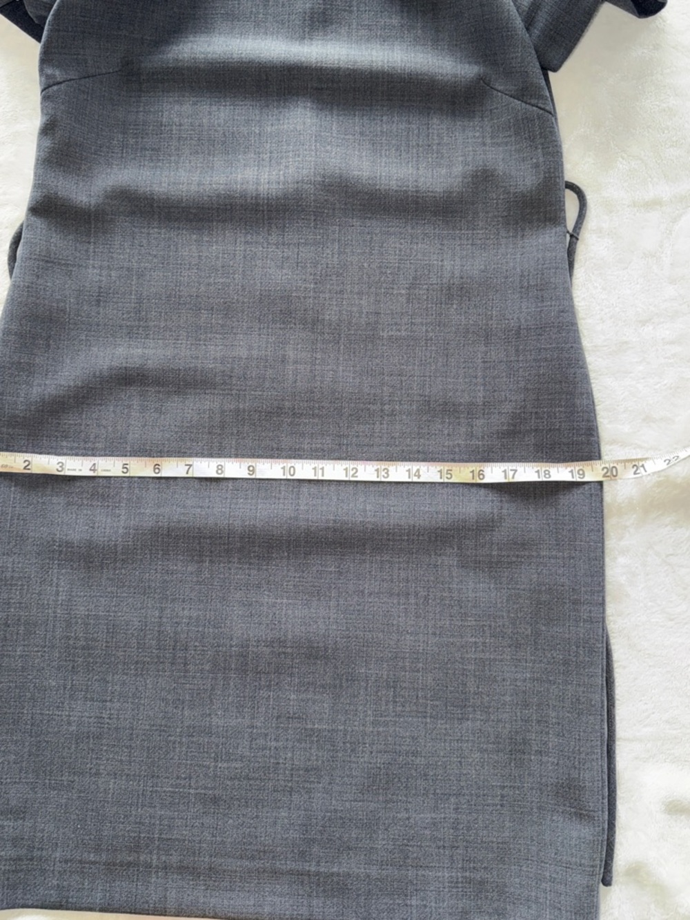 Tory Burch Gray Wool Blend Sheath Dress Chain Print Silk Lined Elegant Neckline - Picture 9 of 15